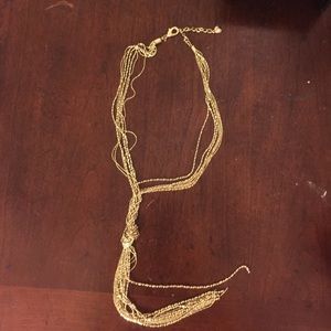 Long Gold Knot Necklace