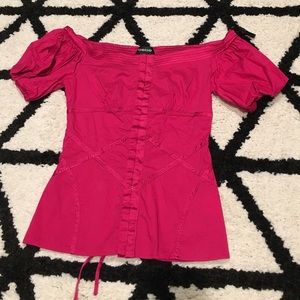 Beautiful magenta blouse by Bebe. Great for fall!
