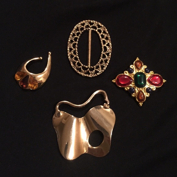 VTG Scarf Clips Lot ❤️ Jay Strongwater 💚