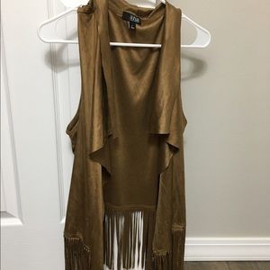 Suede Fringe Vest - Large
