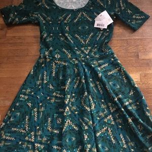 BNWT XL NICOLE LULAROE LLR DRESS GREEN