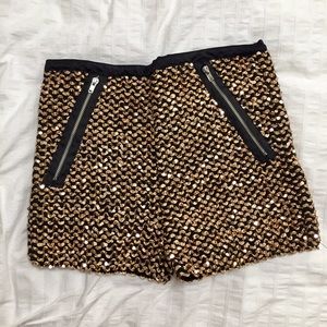Gold & Black High Waisted Shorts