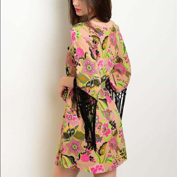 💗🍃 “Free Spirit” Colorful Fringe Dress 🍃💗 - Picture 2 of 3