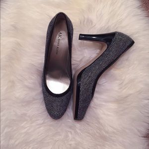 Anne Klein Fabric and Patent Leather Pumps