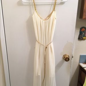 White and gold long Goddess dress!