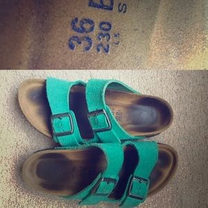 Teal Birkenstocks