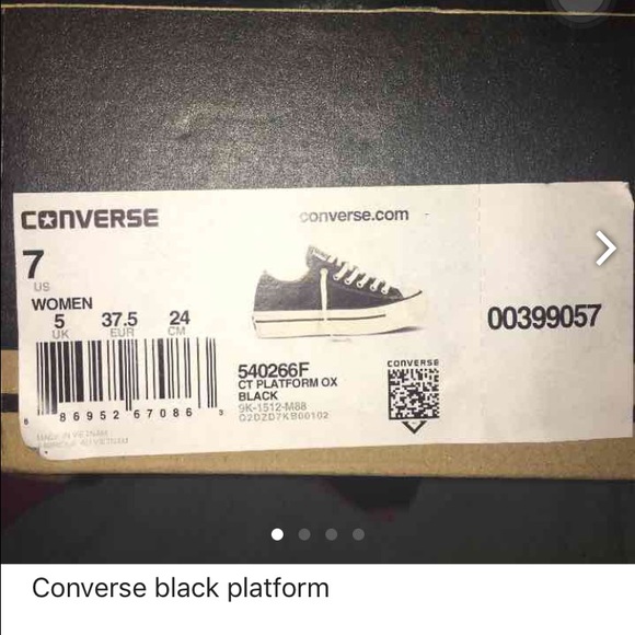 converse black platform (only worn twice)