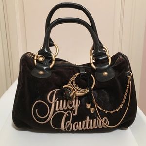 Juicy Couture velour black bag with charms