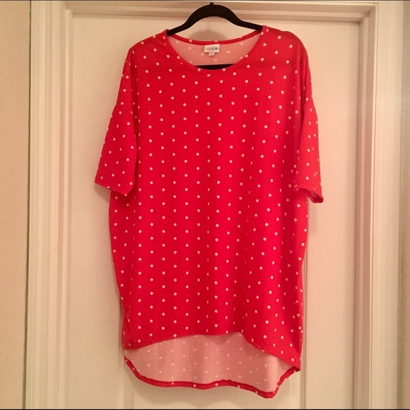 LulaRoe M Red Polka Dot Irma