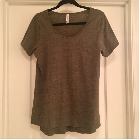 LulaRoe L Olive Green Classic T