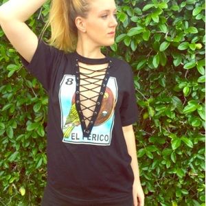 Lace up loteria tee