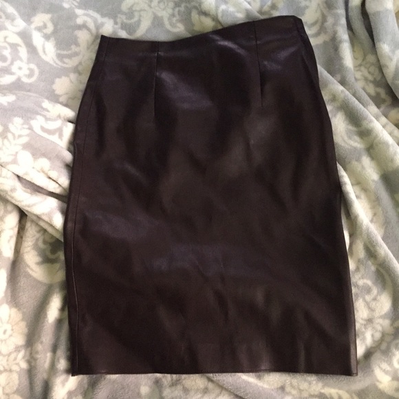 NWT Philosophy brown faux leather pencil skirt