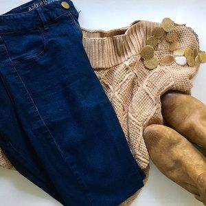 American Eagle dark blue sky high jegging
