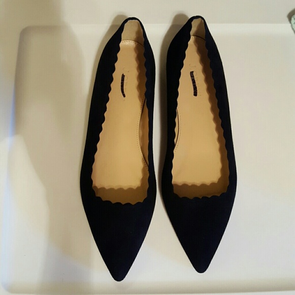 Brand new Jcrew  HARPER scalloped suede flats