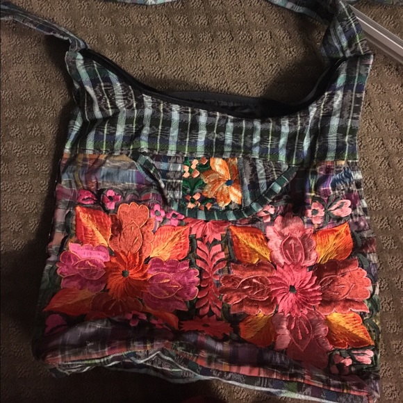 Embroidered flower bag