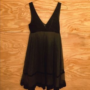 🍷Anthro Black Chiffon Silk Velvet Dress 🍾⭐️