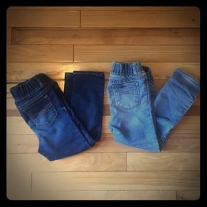 Two pairs of Gap girls high stretch jeggings