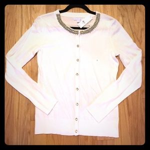 NWT NY&C off white embellished cardigan