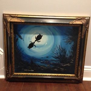 Origin Framed Painting Sea Turtles Kissing Florida