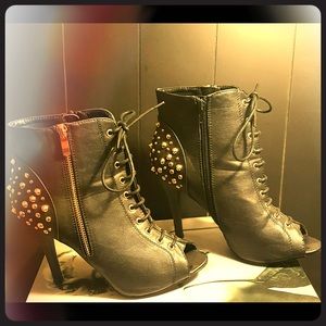 Open toe ankle boot heels