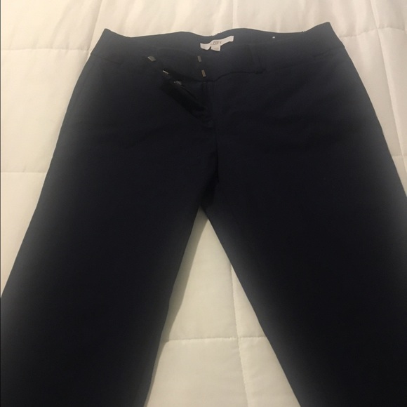 LOFT Marisa Fit Cropped Navy Blue Pants