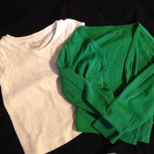 Girls Baby Gap 3T cardigan and white T shirt