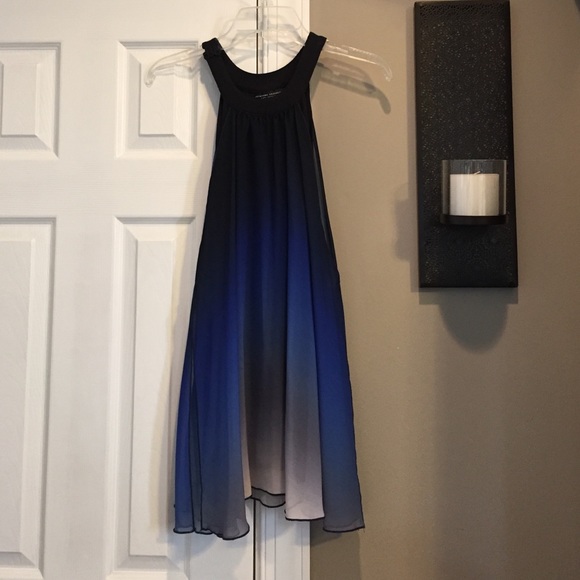 Ombre Blue and Black Shirt Dress Tunic