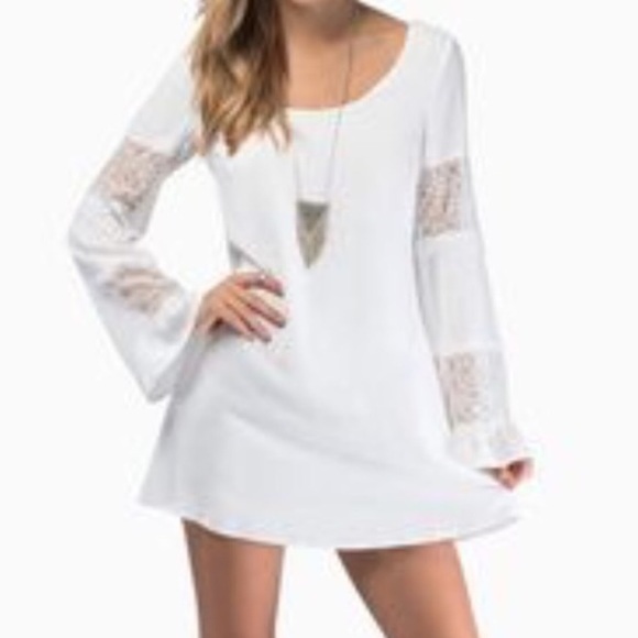 TOBI: White bell sleeve lace dress - boho