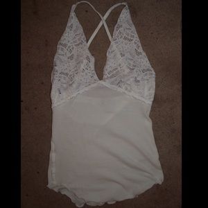 Free people: white lace tank NWOT