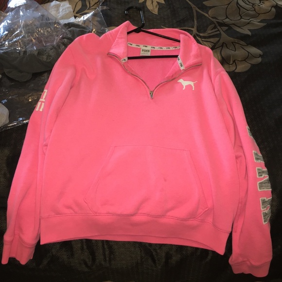 PINK Victoria's Secret Tops - Oversized PINK rare half zip
