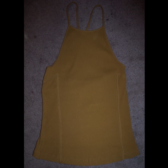 NWOT Free People mustard cross-back tank