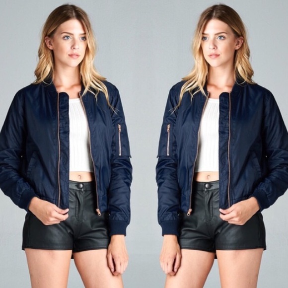 Navy Bomber Jacket - Picture 2 of 3