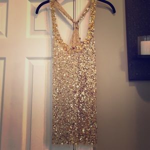 Gold Sequin Tank Top Size M