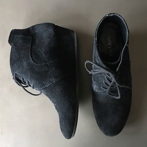 Nine West suede wedge booties