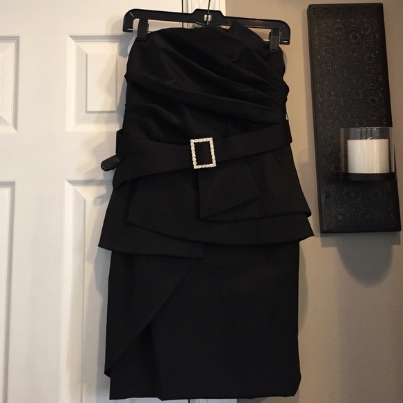Black Belted Cocktail Dress Size 12