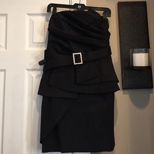 Black Belted Cocktail Dress Size 12