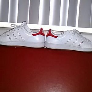 Mens white and red thread stripe Stan Smith adidas