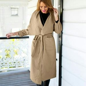 Camel lapel coat