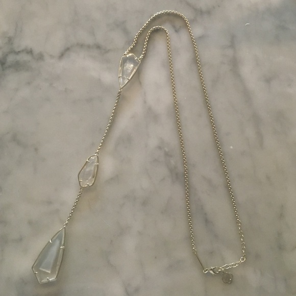 Kendra Scott necklace gold with clear stones