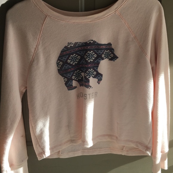 Hollister pink crop top sweater