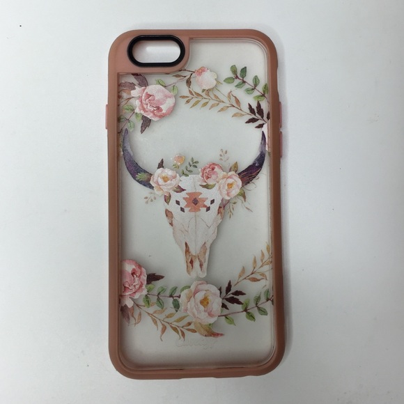 Casetify I phone 6 case with bull head and flowers