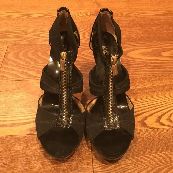 Michael Kors zip up black heels