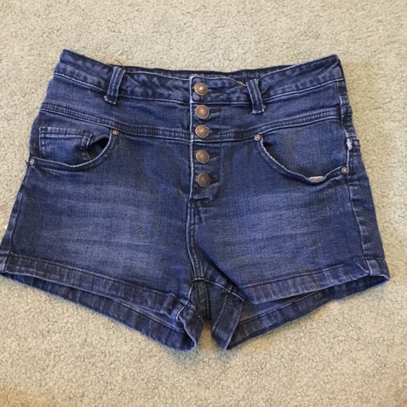 Button Up High Waisted Shorts