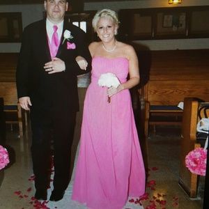 Pink chiffon long dress