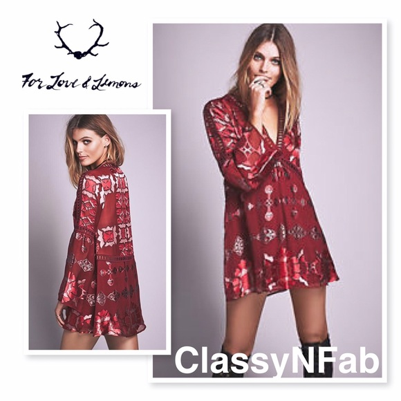 For Love And Lemons Dresses & Skirts - NWT FOR LOVE AND LEMONS BARCELONA MINI RUBY 🤍🤍🤍