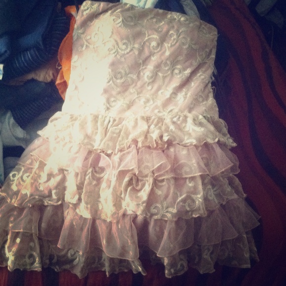 Lily Rose Champagne mini cocktail dress