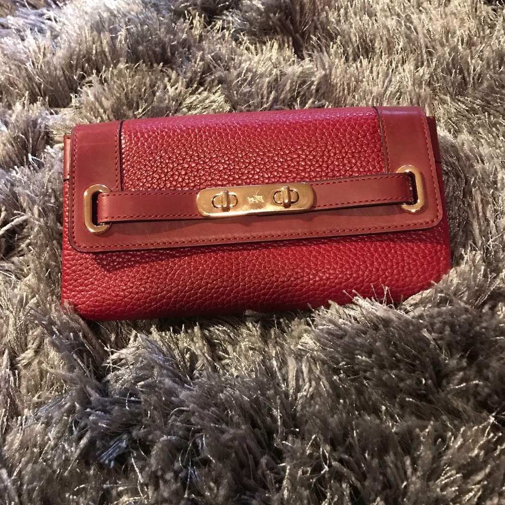 Red Coach Swagger Wallet