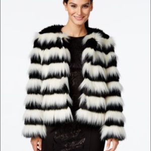 Alfani Prima Striped Faux-Fur Jacket