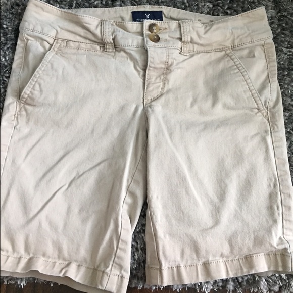 american eagle khaki bermuda shorts