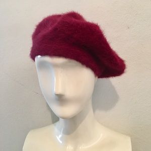 Angora Raspberry Beret